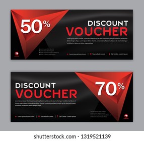 Gift Voucher template, Sale banner, Horizontal  layout, discount cards, headers, website, red background, vector illustration EPS10