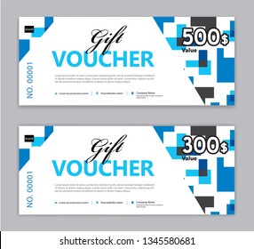 Gift Voucher template, Sale banner, Horizontal  layout, discount cards, headers, website, blue background, vector illustration EPS10