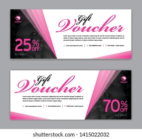 Gift Voucher template, Sale banner, coupon design,ticket, Horizontal  layout, discount cards, headers, website, Pink background, vector illustration EPS10