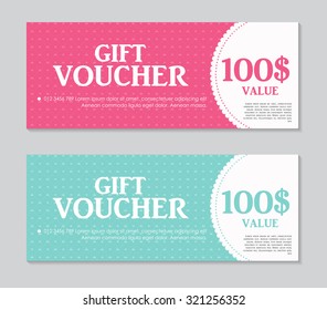 Gift Voucher Template with Sample Text Vector Illustration EPS10