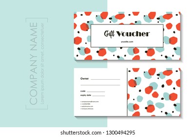 Gift voucher template set. Abstract colorful background. Vector illustration