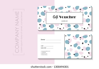 Gift voucher template set. Abstract colorful background. Vector illustration