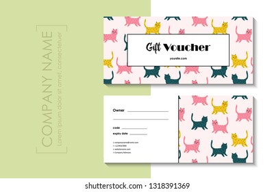 Gift voucher template set. Abstract colorful background. Vector illustration