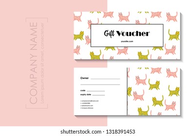 Gift voucher template set. Abstract colorful background. Vector illustration