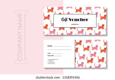 Gift voucher template set. Abstract colorful background. Vector illustration