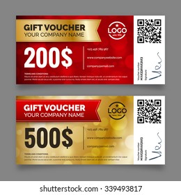 Gift voucher template, set of two cards with place for your text, vector graphic design