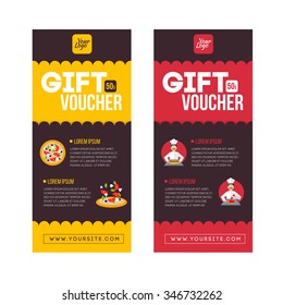 Gift voucher template set. Two gift cards design.