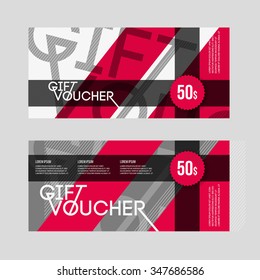 Gift voucher template set. Two gift cards design.