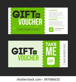 Gift voucher template set. Two gift cards design.