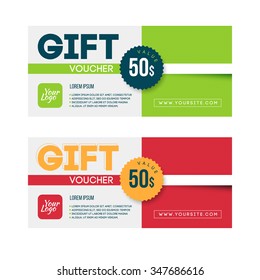 Gift voucher template set. Two gift cards design.