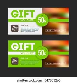 Gift voucher template set. Two gift cards design.