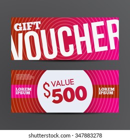 Gift voucher template set. Two gift cards design.