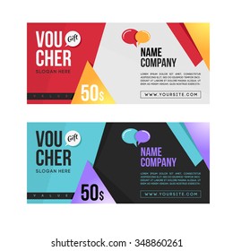 Gift voucher template set. Two gift cards design.