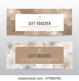Gift Voucher Template For Spa, Hotel Resort, Vector Illustration