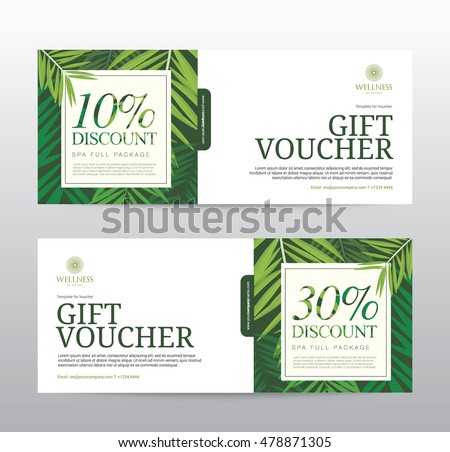 Gift Voucher template for Spa, Hotel Resort, Vector illustration
