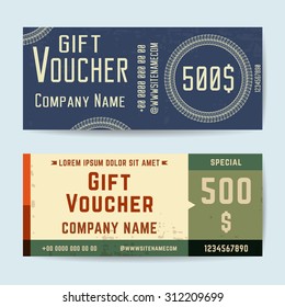 Gift Voucher Template. Trendy Simple Layout. Vector Design.