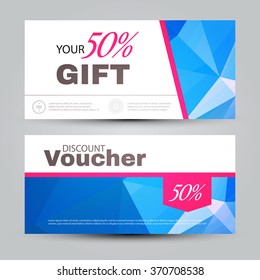 Gift Voucher Template with Triangle Design. Vector illustration