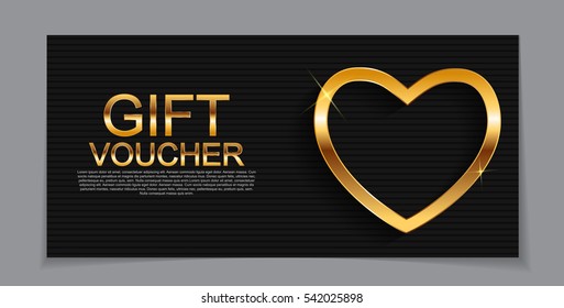 Gift Voucher Template for Valentines Day Discount Coupon  Vector Illustration EPS10