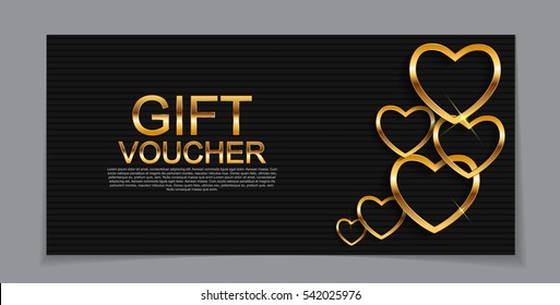 Gift Voucher Template for Valentines Day Discount Coupon  Vector Illustration EPS10