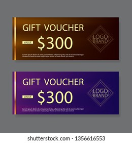 Gift voucher template, vector