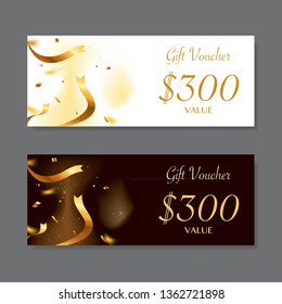 Gift voucher template, vector