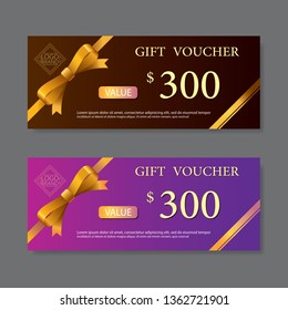 Gift voucher template, vector