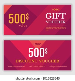 Gift voucher template. Vector illustration