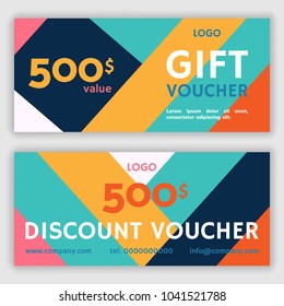 Gift voucher template. Vector illustration
