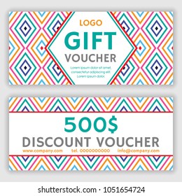 Gift voucher template. Vector illustration