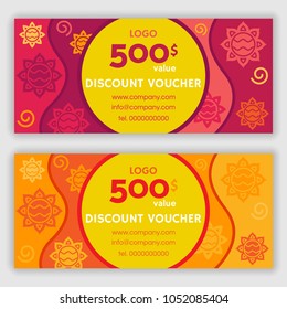 Gift voucher template. Vector illustration