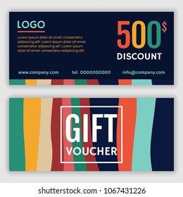 Gift voucher template. Vector illustration