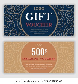 Gift voucher template. Vector illustration
