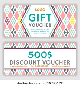 Gift voucher template. Vector illustration