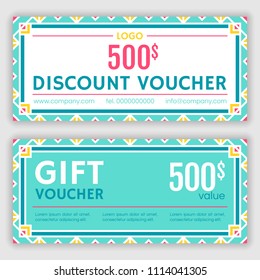 Gift voucher template. Vector illustration