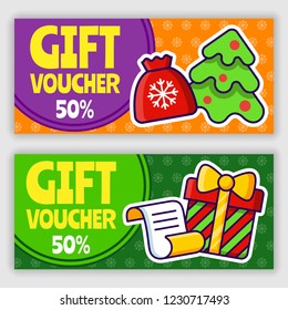 Gift voucher template. Vector illustration