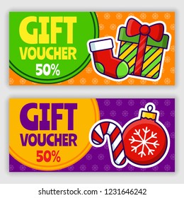 Gift voucher template. Vector illustration