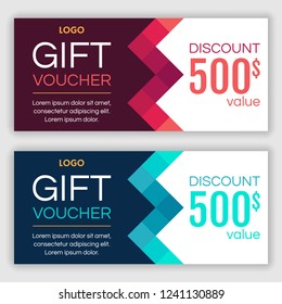 Gift voucher template. Vector illustration