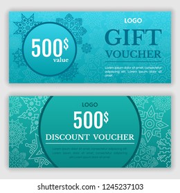 Gift voucher template. Vector illustration