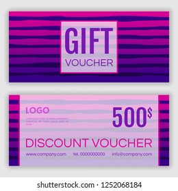 Gift voucher template. Vector illustration