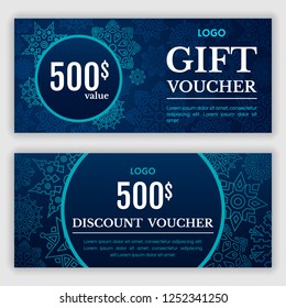 Gift voucher template. Vector illustration
