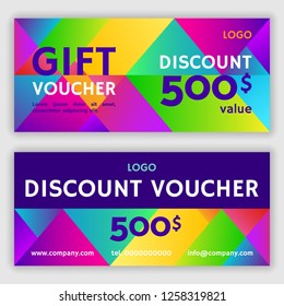 Gift voucher template. Vector illustration