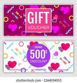 Gift voucher template. Vector illustration