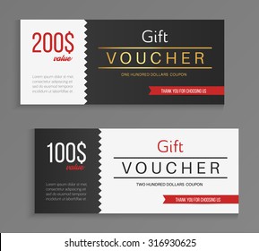 Gift voucher template. Vector illustration.