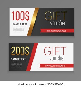 Gift voucher template. Vector illustration.