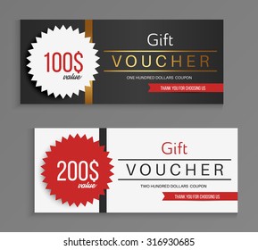Gift voucher template. Vector illustration.