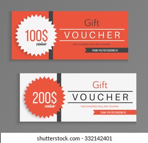 Gift voucher template. Vector illustration.