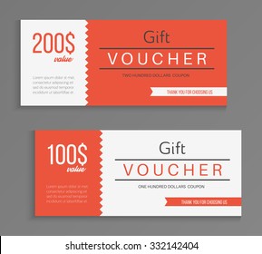 Gift voucher template. Vector illustration.