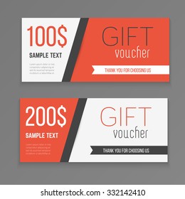 Gift voucher template. Vector illustration.