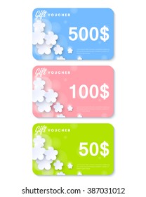 Gift voucher template. Vector illustration