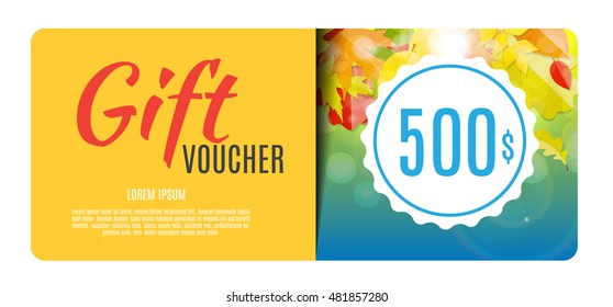 Gift Voucher Template Vector Illustration for Your Business EPS10